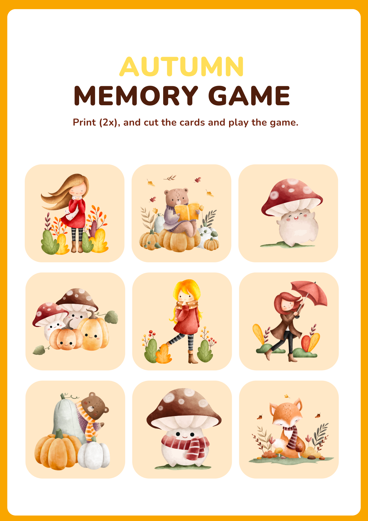 Autumn Activity Book for Kids - Printable Busy Book with Fall Themed Interactive Games