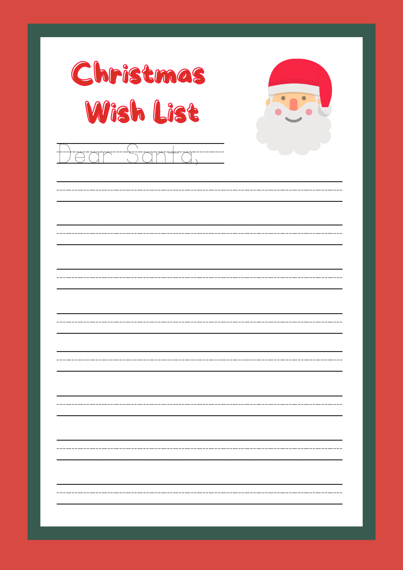 Red Christmas Holiday Activity Book Worksheet