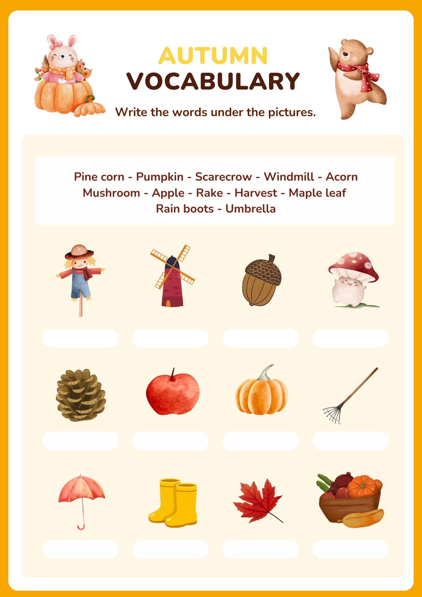 Autumn Activity Book for Kids - Printable Busy Book with Fall Themed Interactive Games