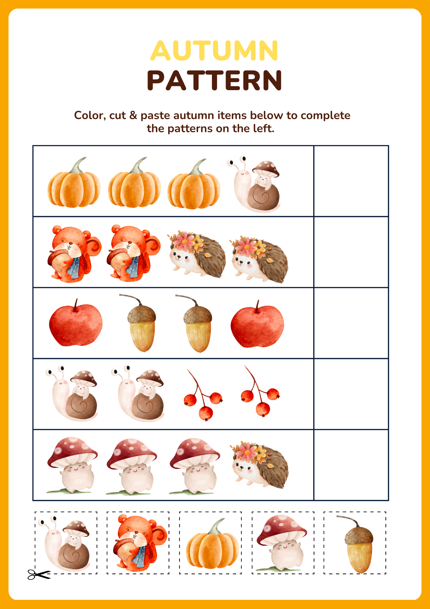 Autumn Activity Book for Kids - Printable Busy Book with Fall Themed Interactive Games