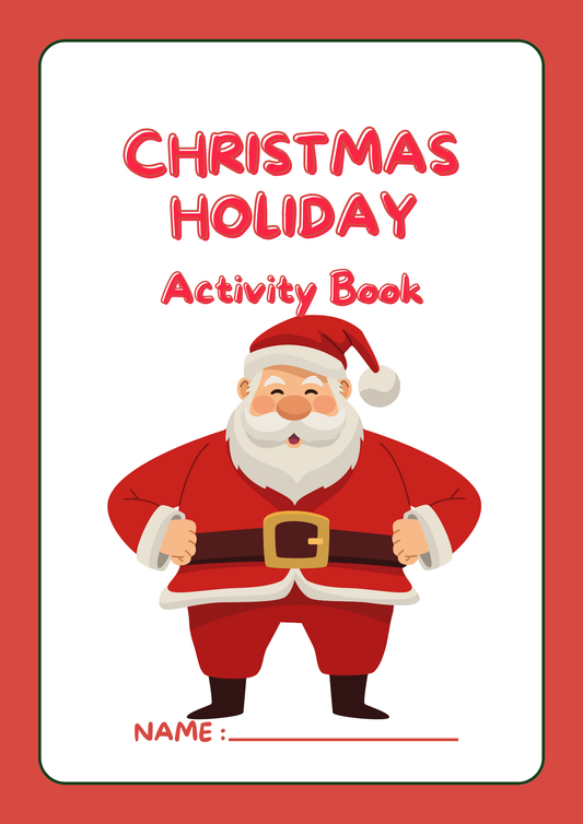 Red Christmas Holiday Activity Book Worksheet