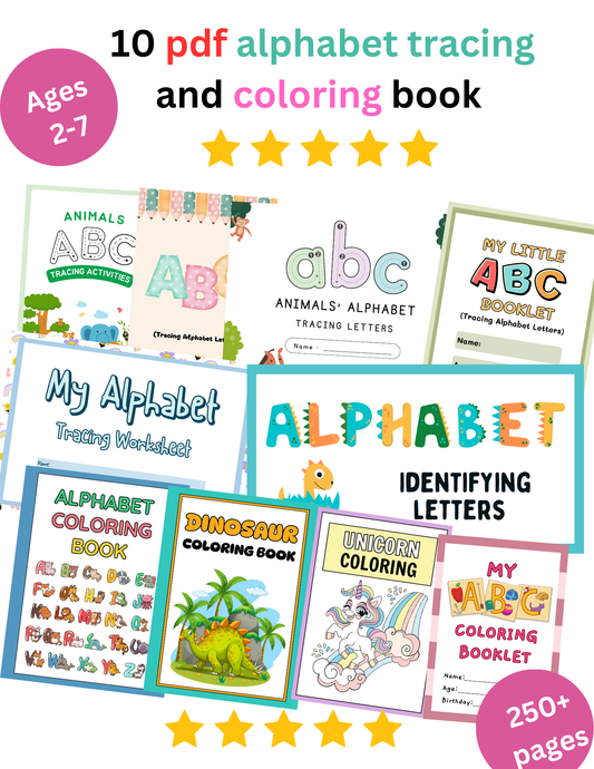 Alphabet Tracing and coloring Worksheets for Kids