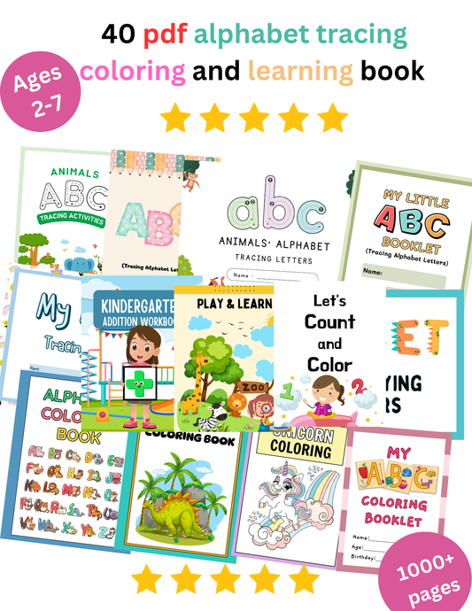 Alphabet Tracing , coloring  and learning Worksheets for Kids